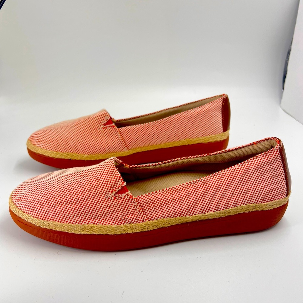 Trotters Red/White Checkered Shoes Flats Accent 10